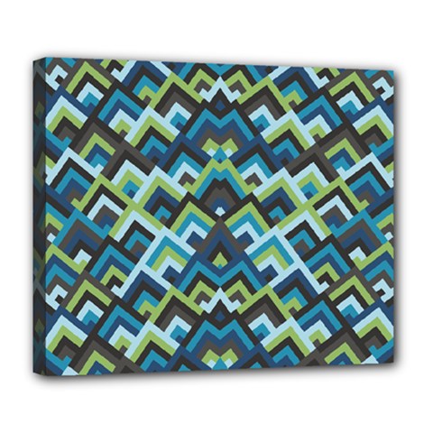 Trendy Chic Modern Chevron Pattern Deluxe Canvas 24  X 20   by GardenOfOphir