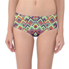 Trendy Chic Modern Chevron Pattern Mid-Waist Bikini Bottoms