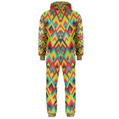 Trendy Chic Modern Chevron Pattern Hooded Jumpsuit (men)  by GardenOfOphir