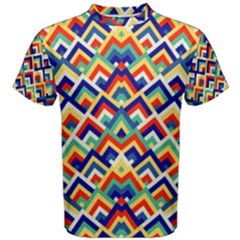 Trendy Chic Modern Chevron Pattern Men s Cotton Tees by GardenOfOphir