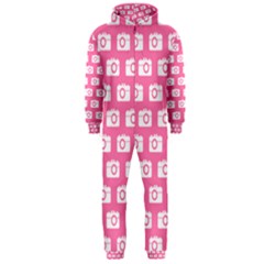 Pink Modern Chic Vector Camera Illustration Pattern Hooded Jumpsuit (men)  by GardenOfOphir