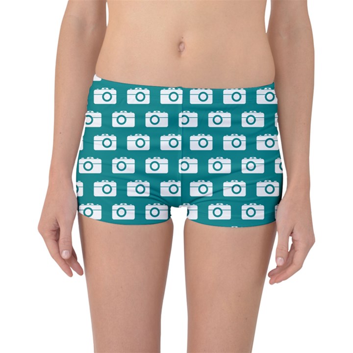 Modern Chic Vector Camera Illustration Pattern Boyleg Bikini Bottoms