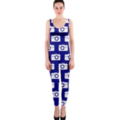 Modern Chic Vector Camera Illustration Pattern Onepiece Catsuits by GardenOfOphir