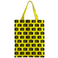 Modern Chic Vector Camera Illustration Pattern Zipper Classic Tote Bags by GardenOfOphir