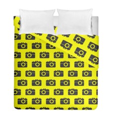 Modern Chic Vector Camera Illustration Pattern Duvet Cover (twin Size) by GardenOfOphir