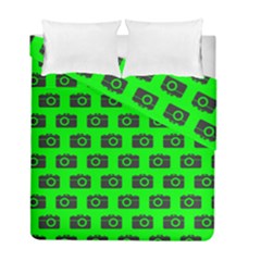 Modern Chic Vector Camera Illustration Pattern Duvet Cover (twin Size) by GardenOfOphir