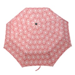 Coral Pink Gerbera Daisy Vector Tile Pattern Folding Umbrellas by GardenOfOphir