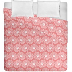 Coral Pink Gerbera Daisy Vector Tile Pattern Duvet Cover (King Size)