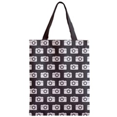 Modern Chic Vector Camera Illustration Pattern Zipper Classic Tote Bags by GardenOfOphir