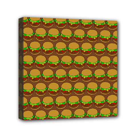 Burger Snadwich Food Tile Pattern Mini Canvas 6  x 6 