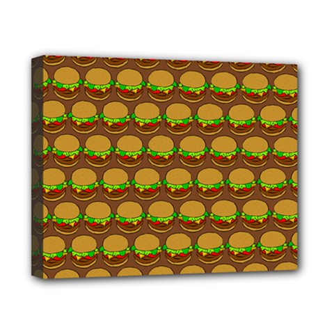 Burger Snadwich Food Tile Pattern Canvas 10  x 8 