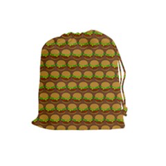 Burger Snadwich Food Tile Pattern Drawstring Pouches (large)  by GardenOfOphir