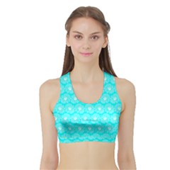 Gerbera Daisy Vector Tile Pattern Women s Sports Bra With Border by GardenOfOphir