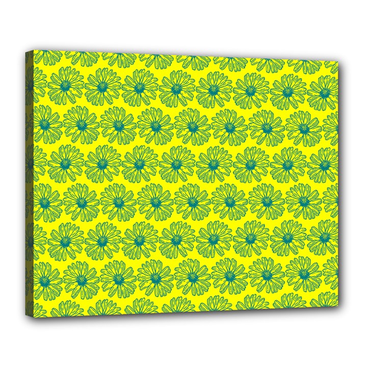Gerbera Daisy Vector Tile Pattern Canvas 20  x 16 