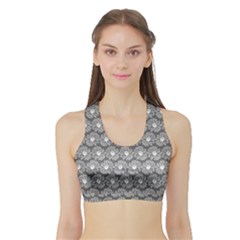 Gerbera Daisy Vector Tile Pattern Women s Sports Bra With Border by GardenOfOphir