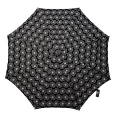 Black And White Gerbera Daisy Vector Tile Pattern Hook Handle Umbrellas (medium) by GardenOfOphir