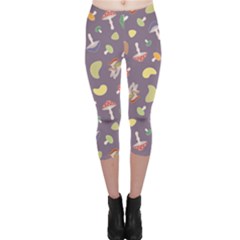 Mushrooms Capri Leggings by Famous