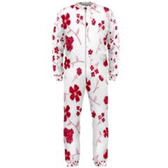 Sweet Shiny Floral Red Onepiece Jumpsuit (men)  by ImpressiveMoments