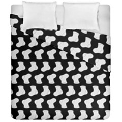 Black And White Cute Baby Socks Illustration Pattern Duvet Cover (double Size) by GardenOfOphir