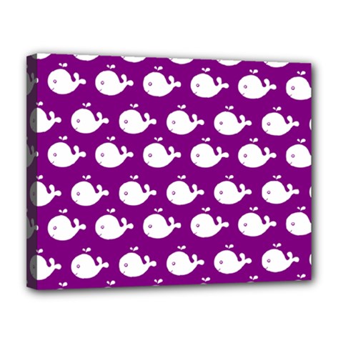 Cute Whale Illustration Pattern Canvas 14  X 11  by GardenOfOphir