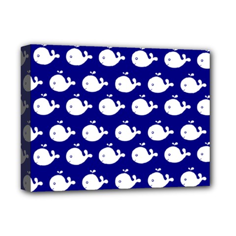 Cute Whale Illustration Pattern Deluxe Canvas 16  X 12   by GardenOfOphir