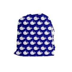 Cute Whale Illustration Pattern Drawstring Pouches (large) 