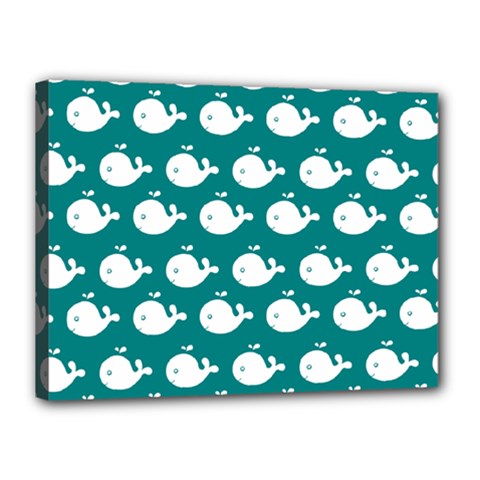 Cute Whale Illustration Pattern Canvas 16  x 12 