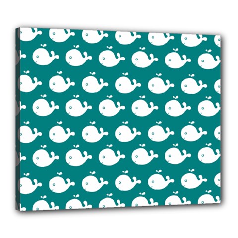 Cute Whale Illustration Pattern Canvas 24  x 20 