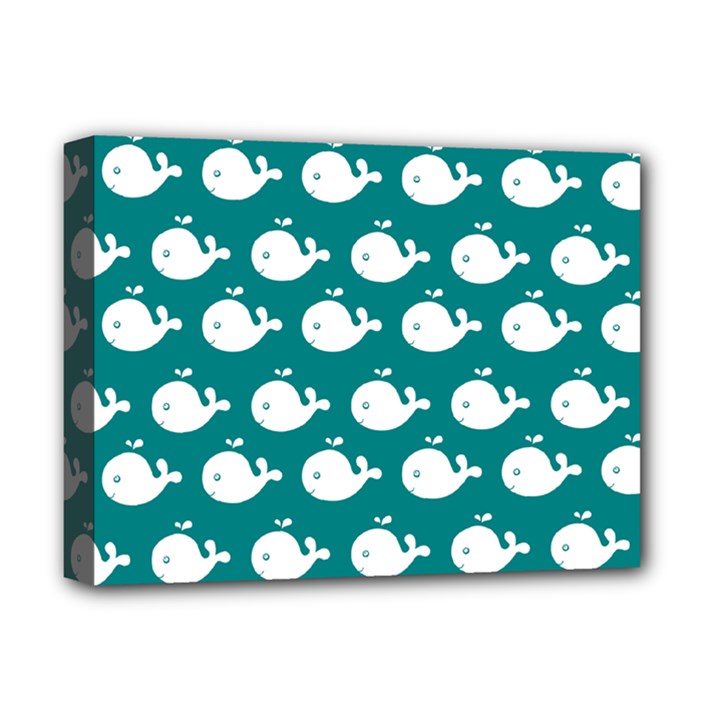 Cute Whale Illustration Pattern Deluxe Canvas 16  x 12  