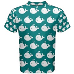 Cute Whale Illustration Pattern Men s Cotton Tees