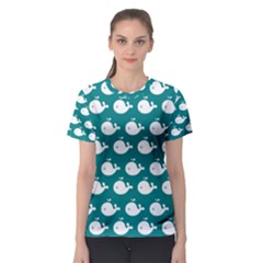 Cute Whale Illustration Pattern Women s Sport Mesh Tees