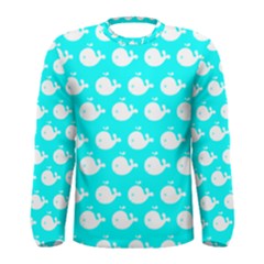 Cute Whale Illustration Pattern Men s Long Sleeve T-shirts by GardenOfOphir