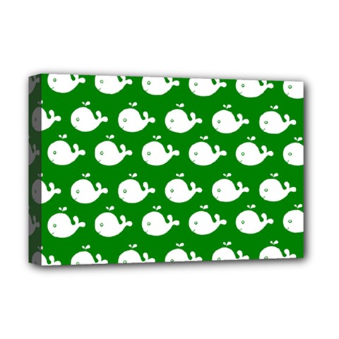 Cute Whale Illustration Pattern Deluxe Canvas 18  X 12   by GardenOfOphir