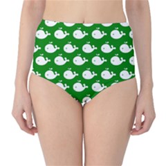 Cute Whale Illustration Pattern High-waist Bikini Bottoms by GardenOfOphir