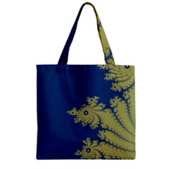 Blue And Green Design Zipper Grocery Tote Bags by digitaldivadesigns