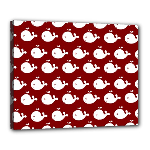 Cute Whale Illustration Pattern Canvas 20  X 16  by GardenOfOphir