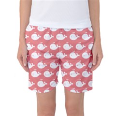 Cute Whale Illustration Pattern Women s Basketball Shorts by GardenOfOphir