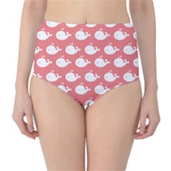 Cute Whale Illustration Pattern High-waist Bikini Bottoms by GardenOfOphir