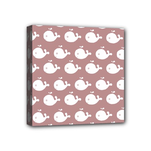 Cute Whale Illustration Pattern Mini Canvas 4  X 4  by GardenOfOphir