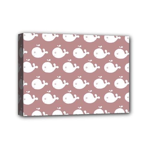 Cute Whale Illustration Pattern Mini Canvas 7  X 5  by GardenOfOphir