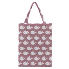 Cute Whale Illustration Pattern Classic Tote Bags