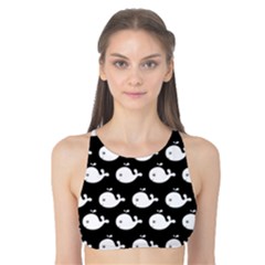 Cute Whale Illustration Pattern Tank Bikini Top by GardenOfOphir