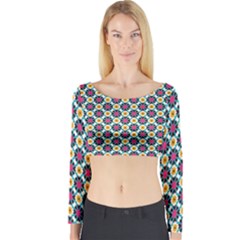 Cute Pattern Gifts Long Sleeve Crop Top by GardenOfOphir