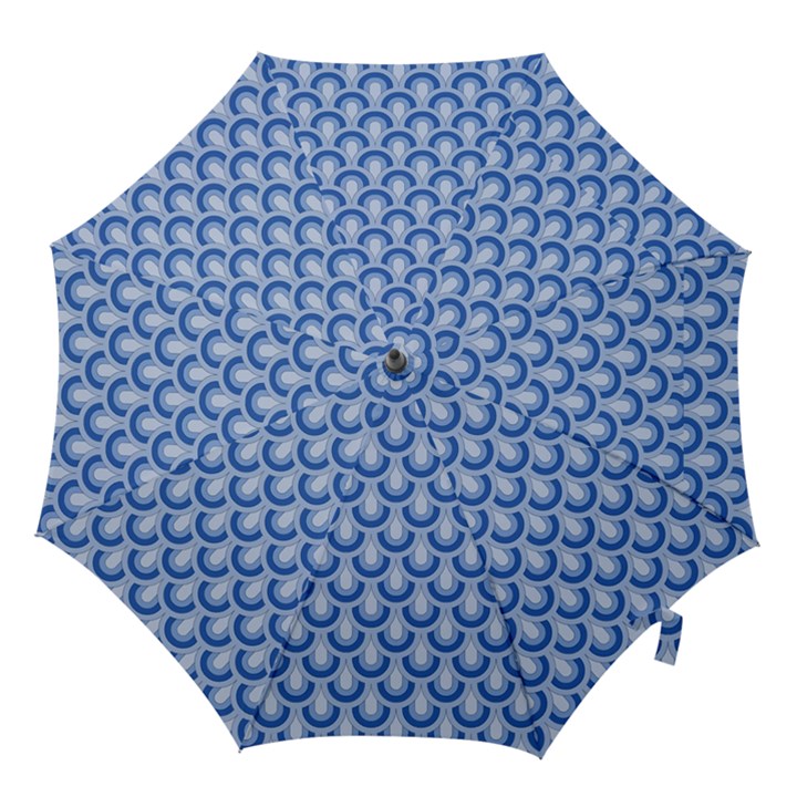 Awesome Retro Pattern Blue Hook Handle Umbrellas (Medium)