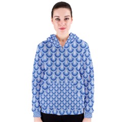 Awesome Retro Pattern Blue Women s Zipper Hoodies by ImpressiveMoments