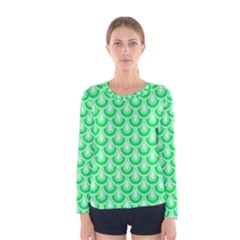 Awesome Retro Pattern Green Women s Long Sleeve T-shirts