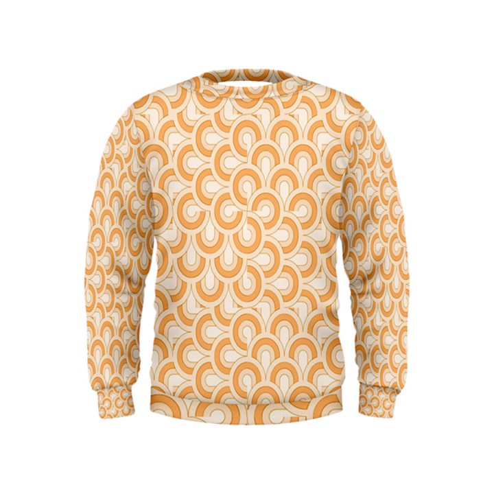 Retro Mirror Pattern Peach Boys  Sweatshirts