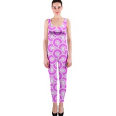 Retro Mirror Pattern Pink Onepiece Catsuits by ImpressiveMoments