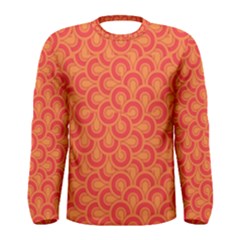 Retro Mirror Pattern Red Men s Long Sleeve T-shirts