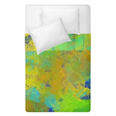 Abstract In Blue, Green, Copper, And Gold Duvet Cover (single Size) by digitaldivadesigns